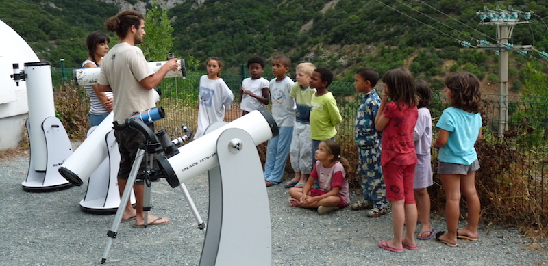 Astronomie en colonie de vacances à Malibert (Hérault).