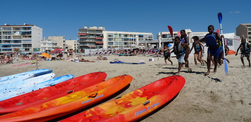 Activité kayak à Palavas (Hérault) avec les PEP 34.